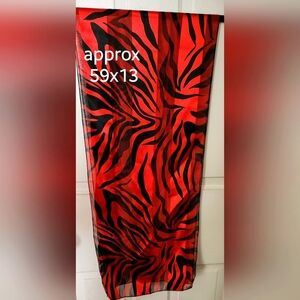 Chiffon scarf. Red and black tiger print.